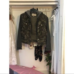 Wallflower Hooded Camo Denim Jacket